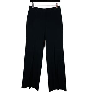 WHBM Contour Wide Leg Pant Black Pleat Front Career Stretch- 4